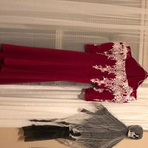 Red dress with lacing